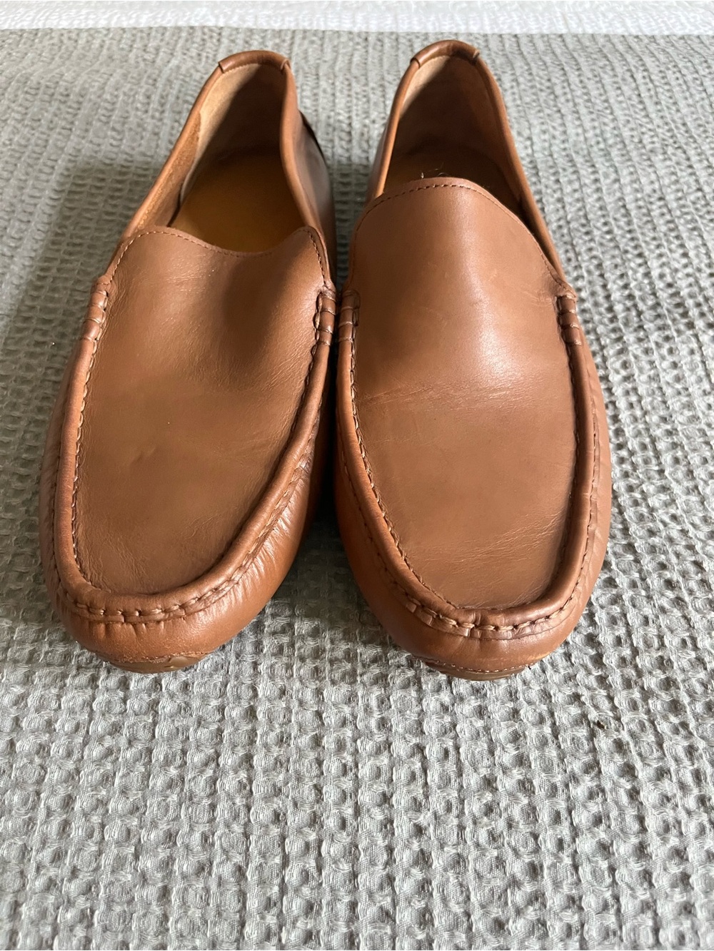 Cole Haan Men’s Tan Leather Loafers - Slip-On Driving Shoes - Picture 2 of 6